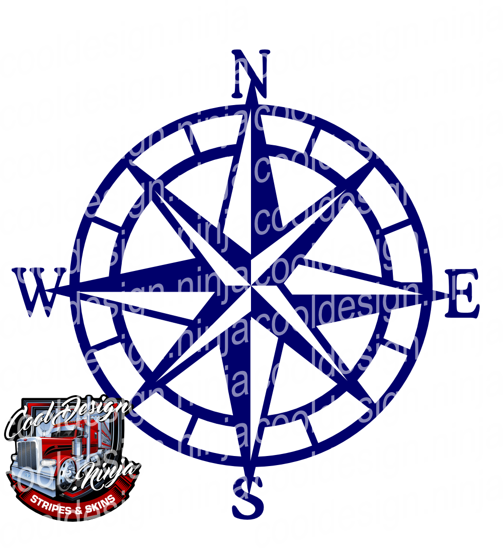 Compass Rose Boat Decal Cool Design Ninja