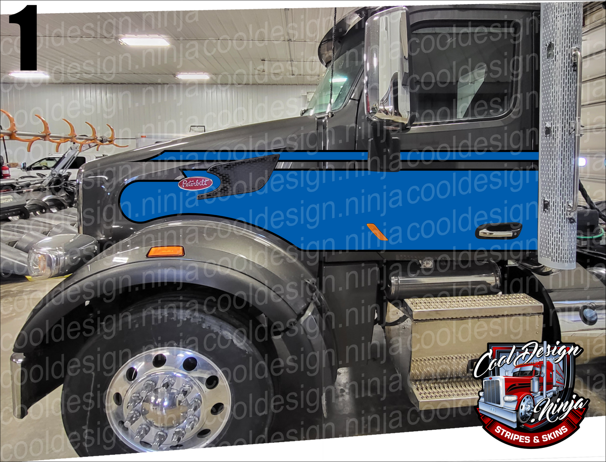 Black and Blue 567 Seminole Peterbilt Stripe Kit (Copy) – Cool
