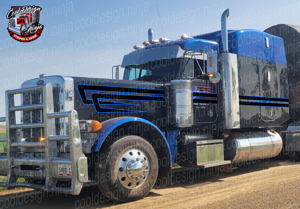 Silver Blue DW Overhook Peterbilt Stripe Kit – Cool Design Ninja