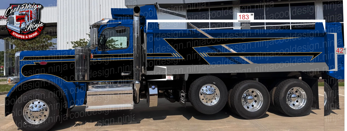 589 Peterbilt Seminole Z Wing Dump Truck Stripe Kit – Cool Design