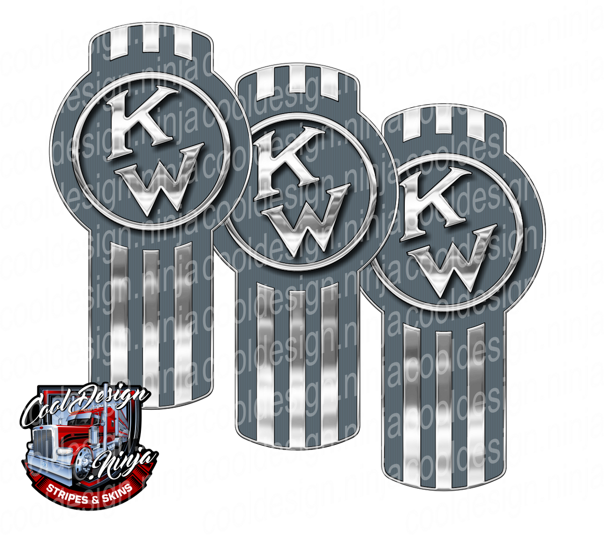 Dark Grey Classic Kenworth Emblem Skin Kit – Cool Design Ninja