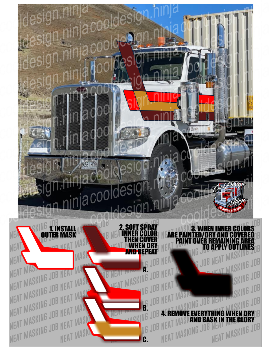 Chicago Stripe Peterbilt Paint Mask Kit Cool Design Ninja