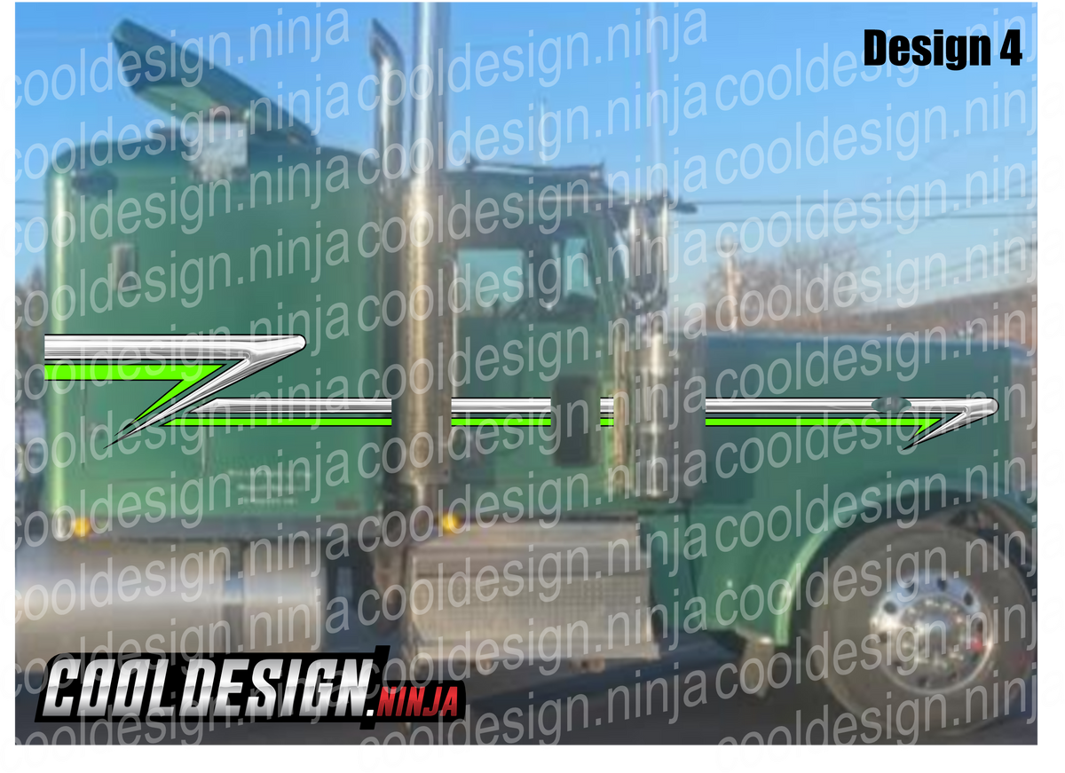 Sage Green Trailing Wedge 389 Peterbilt Stripe Kits – Cool Design