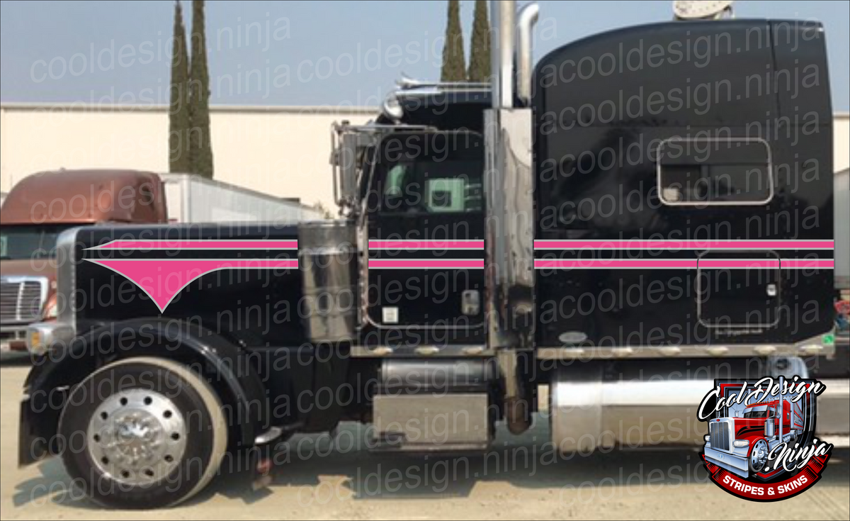 Hot Pink Classic Spear Peterbilt Stripe Kit – Cool Design Ninja