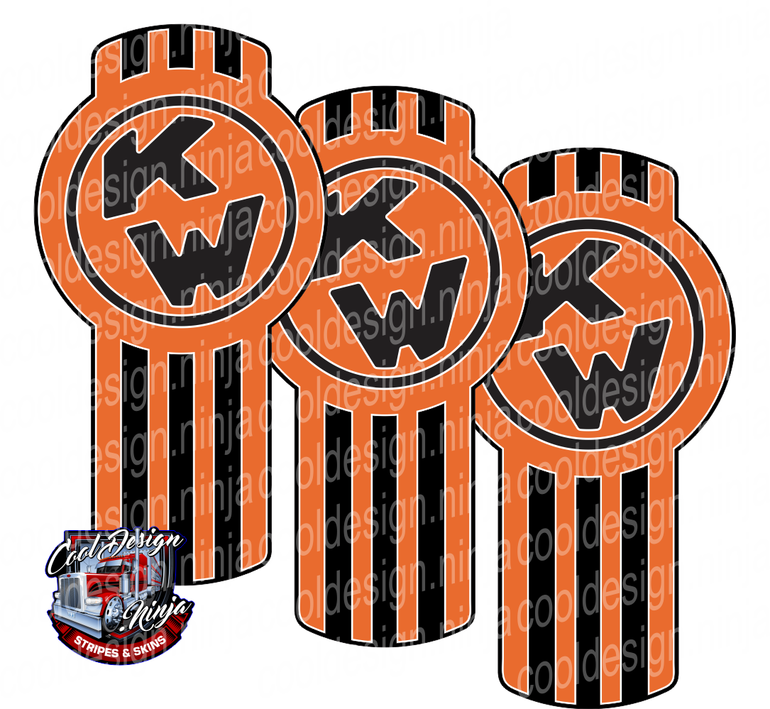 Orange Black and White Kenworth Emblem Skin Kit – Cool