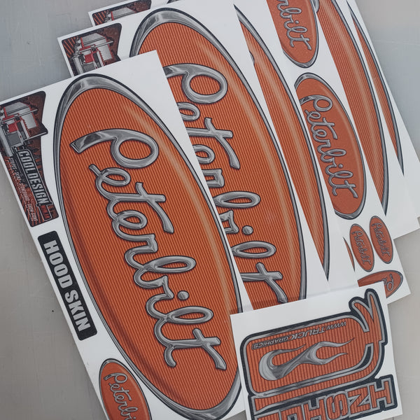 In Stock Special - Full Orange Metallic Peterbilt Emblem Skin Kit