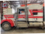 Viper Red w Black Outline 70s Overshadow Kenworth W9 Stripe Kit