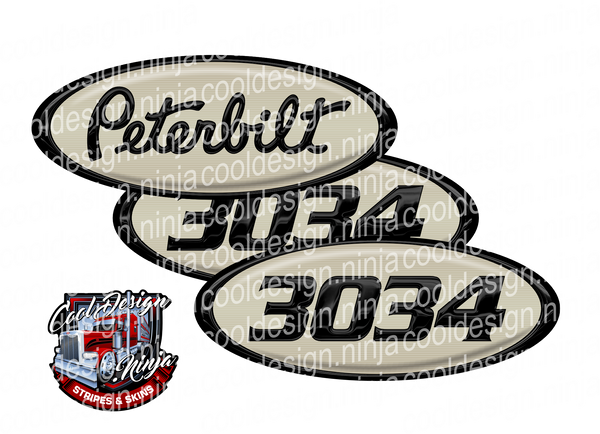 Black and Cream Unit 3034 Peterbilt Emblem Skins