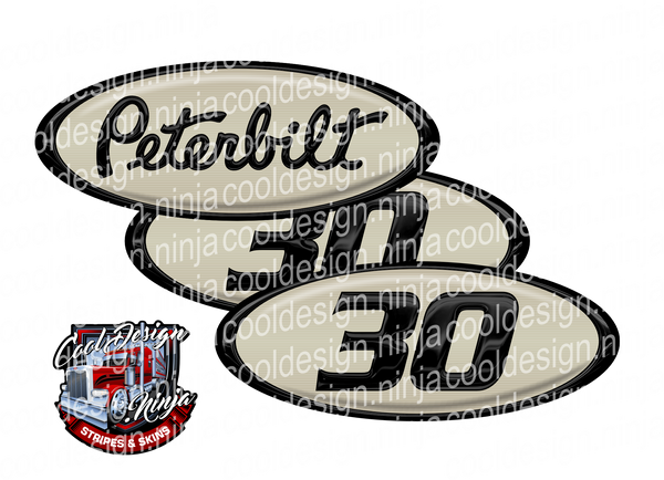 Black and Cream Unit 30 Peterbilt Emblem Skins