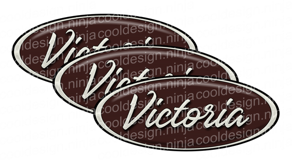 Cream and Brown Victoria Peterbilt Emblem Skins