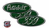 Dark Green and Chrome 359 Peterbilt Emblem Skins