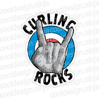 Curling Rocks - Dumb Beer Fridge Decal