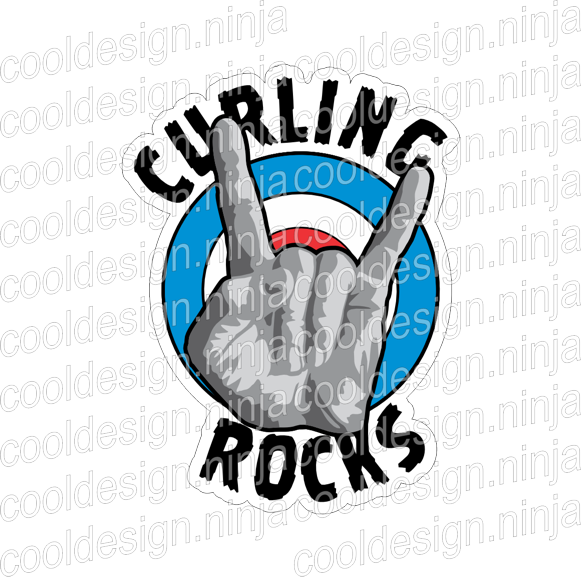 Curling Rocks - Dumb Beer Fridge Decal