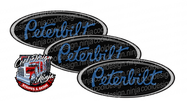 Dark Blue Black and Grey Peterbilt Emblem Skins