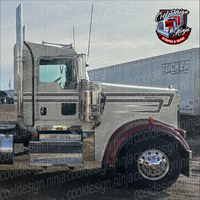 Dark Grey and Silver Grey Woods Overhook W9 Daycab Stripe Kit