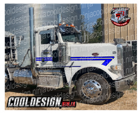 Royal Blue with Black Outline 379/389 Underhook Peterbilt Stripe Kit