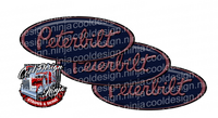 Dusty Rose and Dark Blue Peterbilt Emblem Skins
