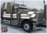 White and Brown Western Chicago Skyhook Peterbilt Stripe Kit