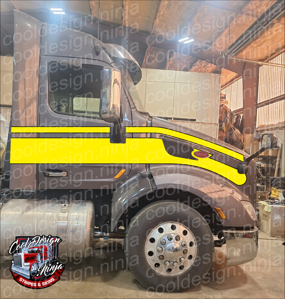 Short Hood 579 High Rise Seminole Peterbilt Stripe Kit