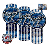 Blue and Silver Krooked K Kenworth Emblem Skins