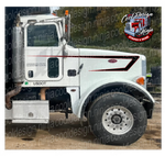 Black and Viper Red Leading Wedge Daycab Peterbilt 365 Stripe Kit