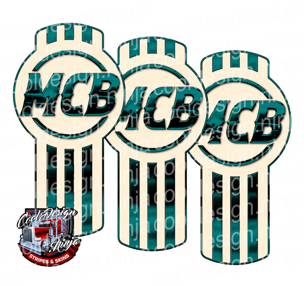 MCB Cream and Teal Kenworth Emblem Skins – Cool Design Ninja
