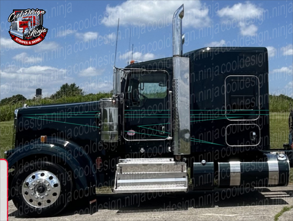 Shock Green Kenworth W9 Stripe Kit