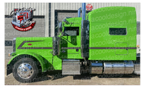 Grey and Black Trailing Wedge Peterbilt 389 Stripe Kit