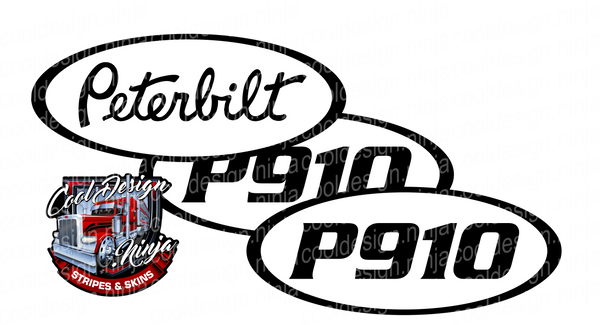 Black and White Unit P910 Peterbilt Emblem Skins