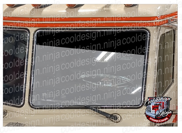 North South Slant Peterbilt 389 Window Shades