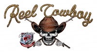 Reel Cowboy Skull Boat Decal
