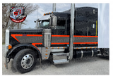 Short Hood Peterbilt w 63" Bunk HD Wedge Stripe Kit Grey and Orange