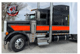 Short Hood Peterbilt w 63" Bunk HD Wedge Stripe Kit Grey and Orange