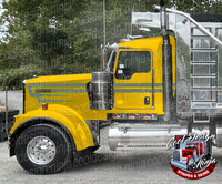 Grey and Lime Green Kenworth W9 Extended Daycab DW Overhook Stripe Kit