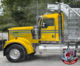 Grey and Lime Green Kenworth W9 Extended Daycab DW Overhook Stripe Kit