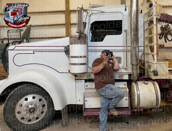 Dark Berry Kenworth Daycab Ghost Seminole Stripe Kit