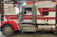 Cardinal Red 70s Overshadow Kenworth W9 Stripe Kit