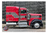 Red and Black Secret Agent Man W9 Kenworth Stripe Kit