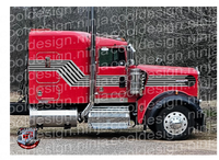 Red and Black Secret Agent Man W9 Kenworth Stripe Kit