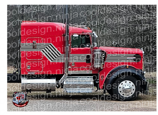 Red and Black Secret Agent Man W9 Kenworth Stripe Kit