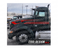 Red and Silver 386 Overwedge Daycab Peterbilt Stripe Kit