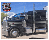Silver Grey and Black DW Overhook Peterbilt Stripe Kit
