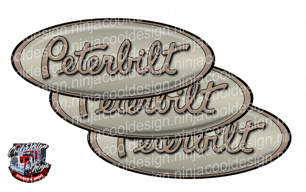 Light Brown and Cream Peterbilt Emblem Skins