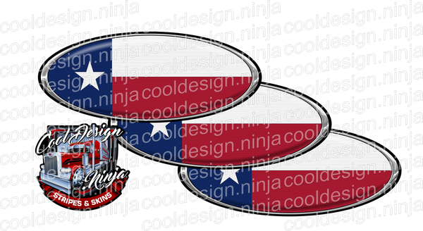 Interior Texas Flag Peterbilt Emblem Skins