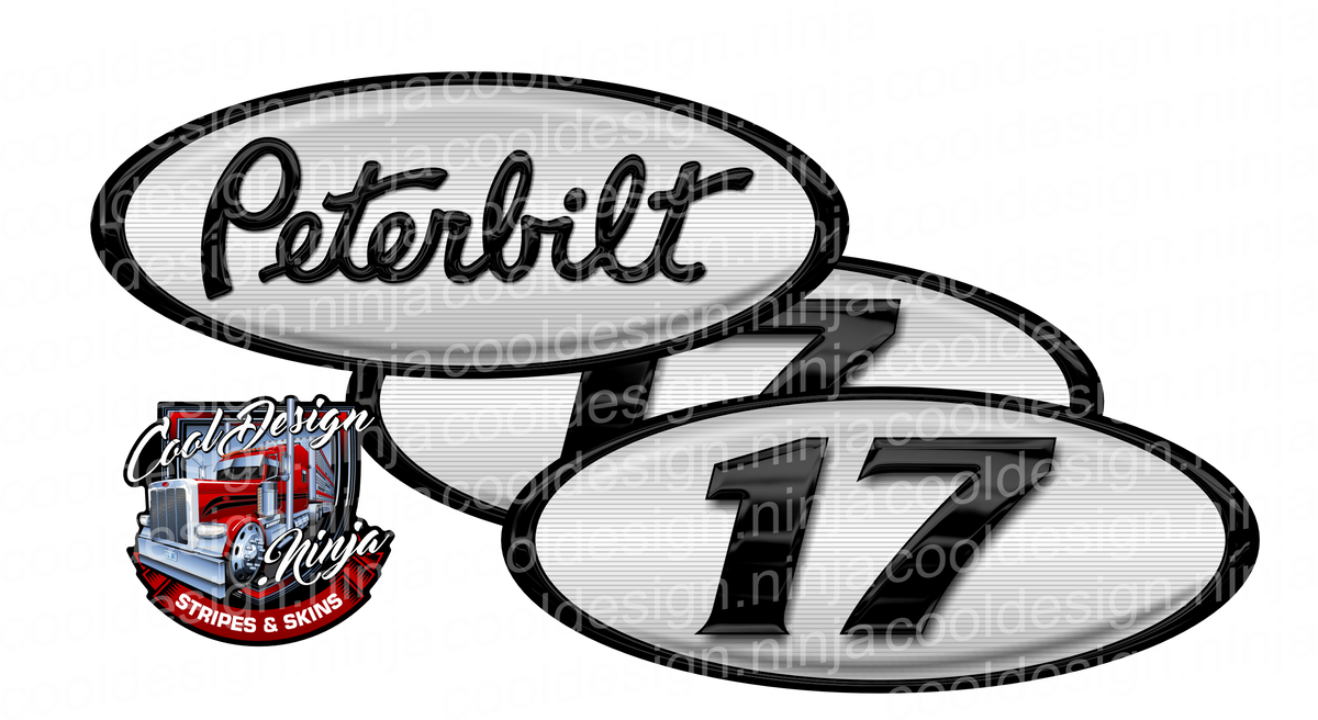 Unit 17 Black and White Peterbilt Emblem Skins – Cool Design Ninja