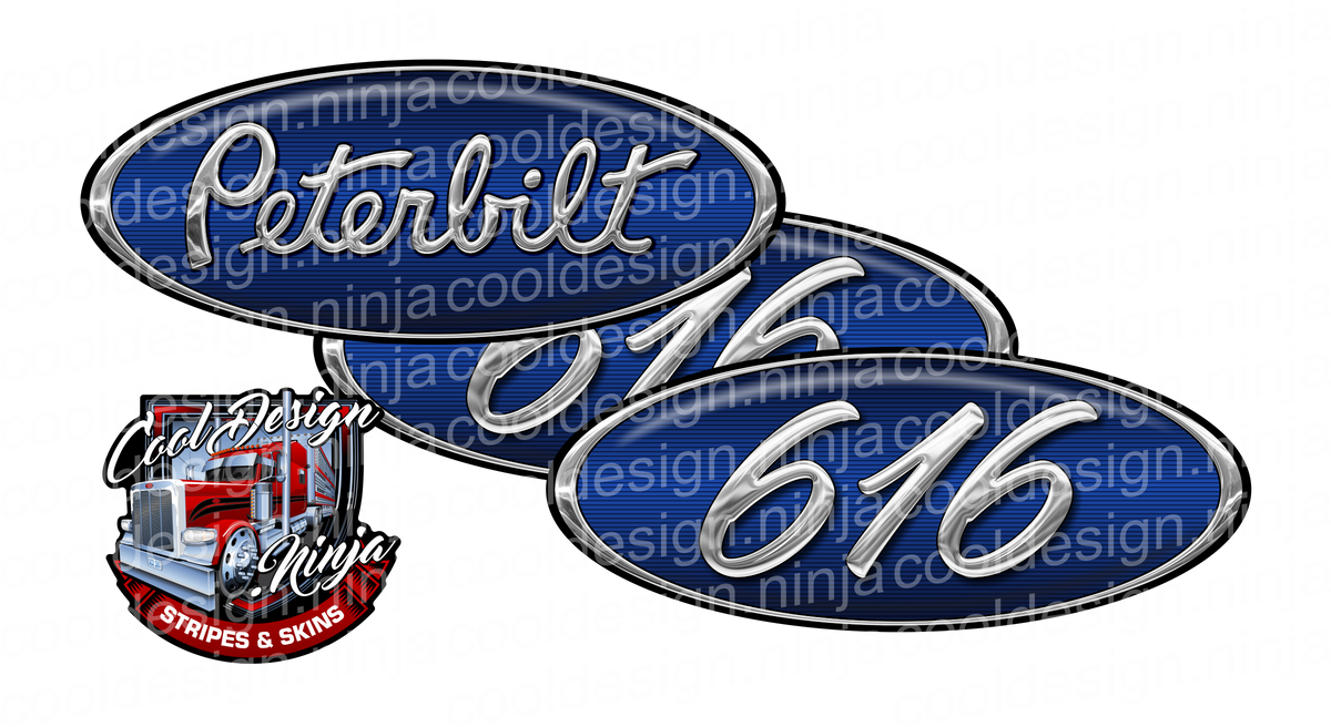 Viper Blue Unit 616 Peterbilt Emblem Skins – Cool Design Ninja