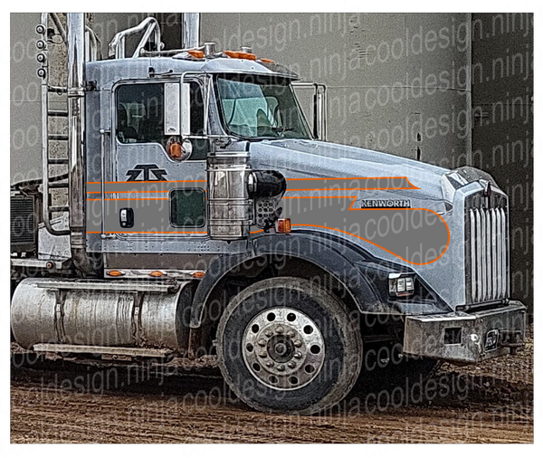 Kenworth T800 Seminole Stripe - Gunmetal Grey