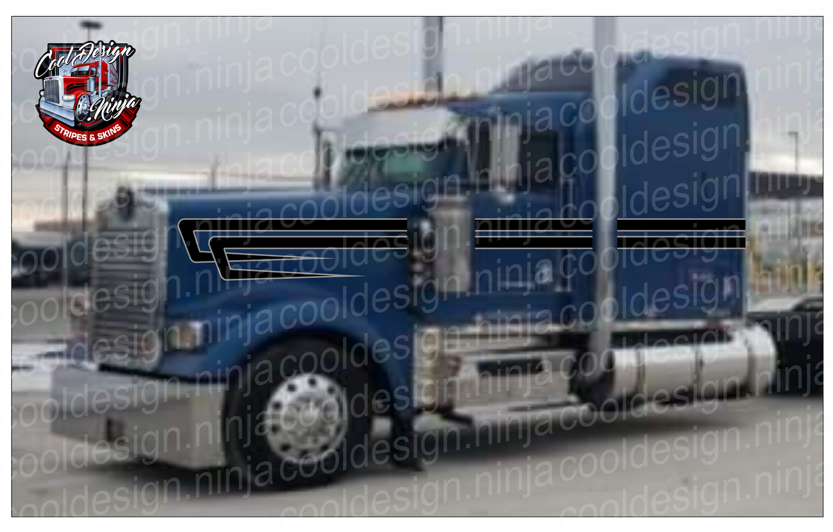 Black and Silver Woods Underhook Kenworth W9 Stripe Kit – Cool Design Ninja