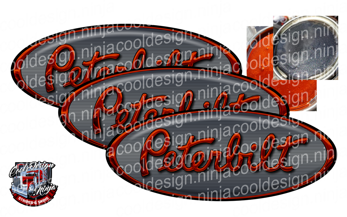 Orange and Charcoal Peterbilt Emblem Skins – Cool Design Ninja