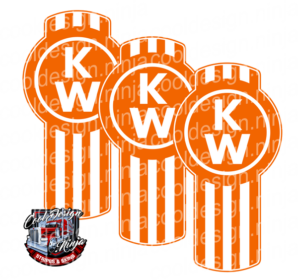 Solid Orange and White Kenworth Emblem Skin